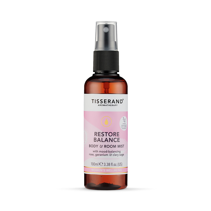 Tisserand Restore Balance Body & Room Mist 100ml, imported from the UK
