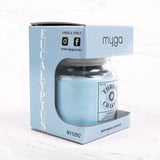 Myga Throat Chakra Eucalyptus Soy Candle 250g, imported from the UK