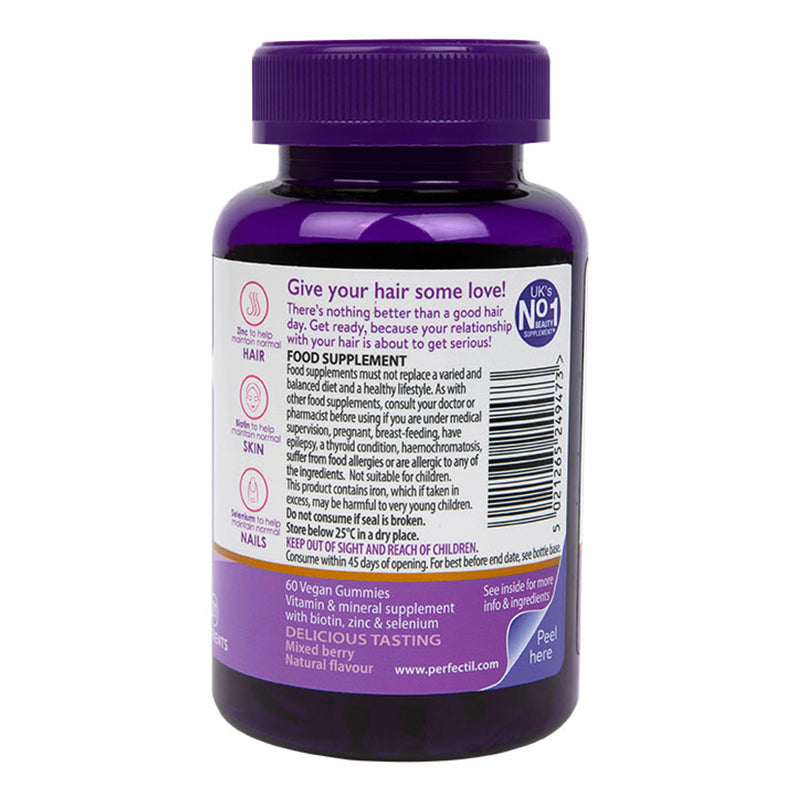 Vitabiotics Hair Gummies Mixed Berry 60 Pieces (British brand)