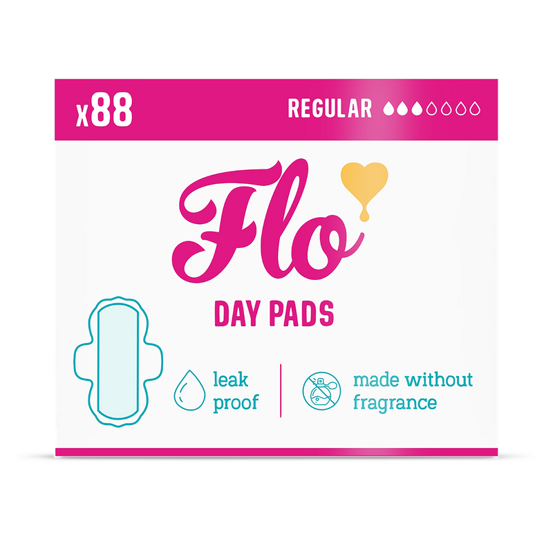 Flo Bamboo Period Pads Winged Super Absorbent 88 Pack - British product