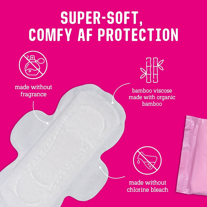 Flo Bamboo Period Pads Winged Super Absorbent 88 Pack - British product