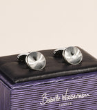 Babette Wasserman Gatsby Wheel rhodium-plated cufflinks (British brand)
