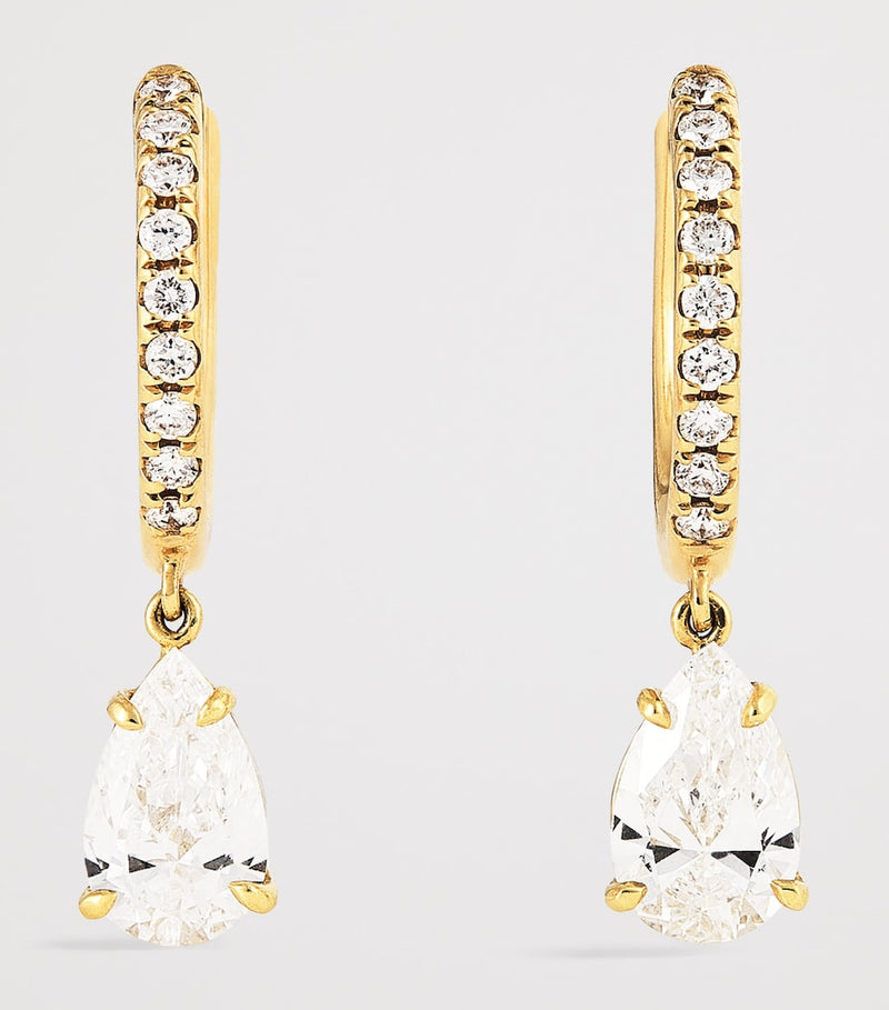 Anita Ko gold diamond huggie earrings, imported from the UK