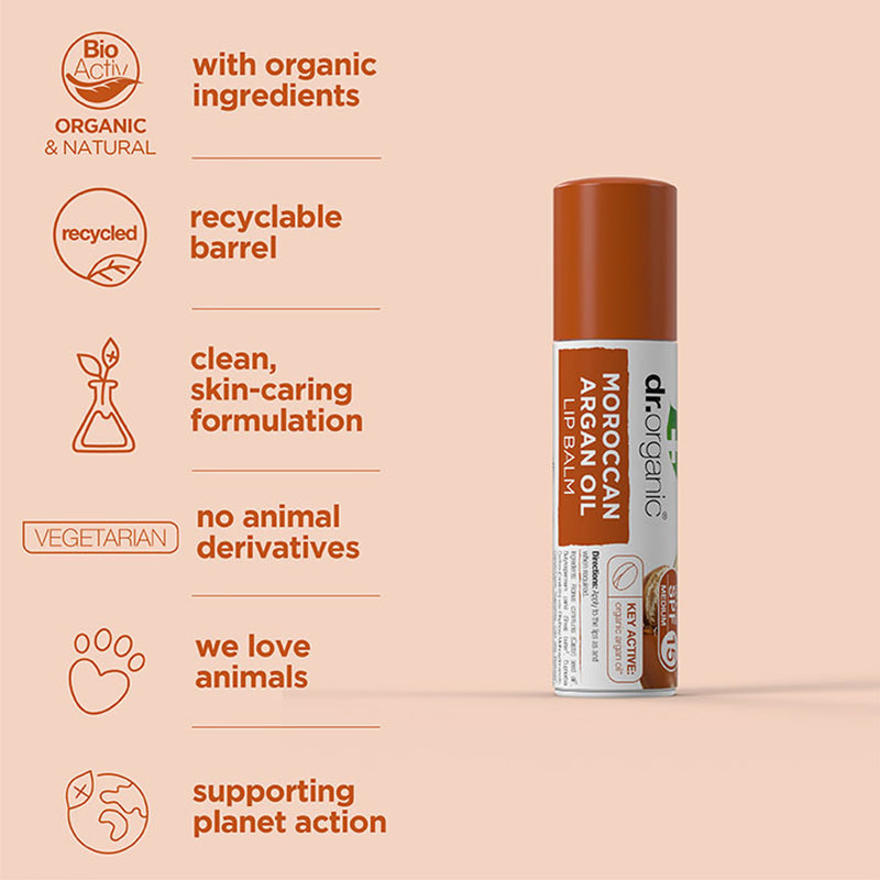 Dr Organic Moroccan Argan Oil Lip Balm SPF 15 57ml