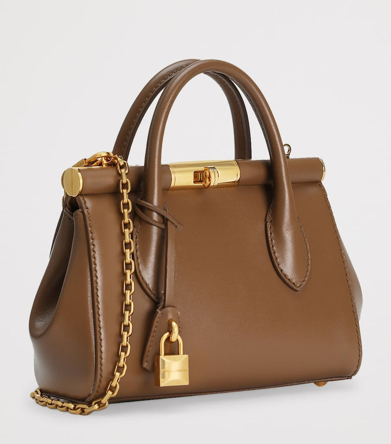 Dolce&Gabbana Marlene top-handle bag calf leather gold-tone hardware - British product