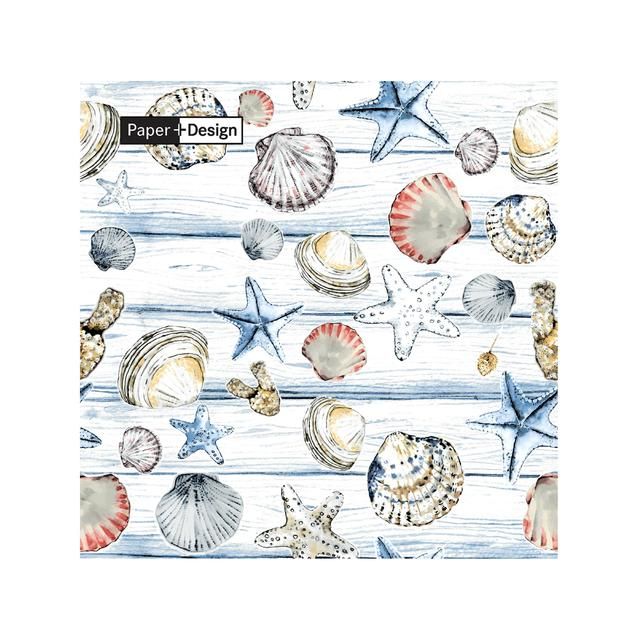 Beach Shells 33cm 3ply Napkins 20 per pack - McGrocer