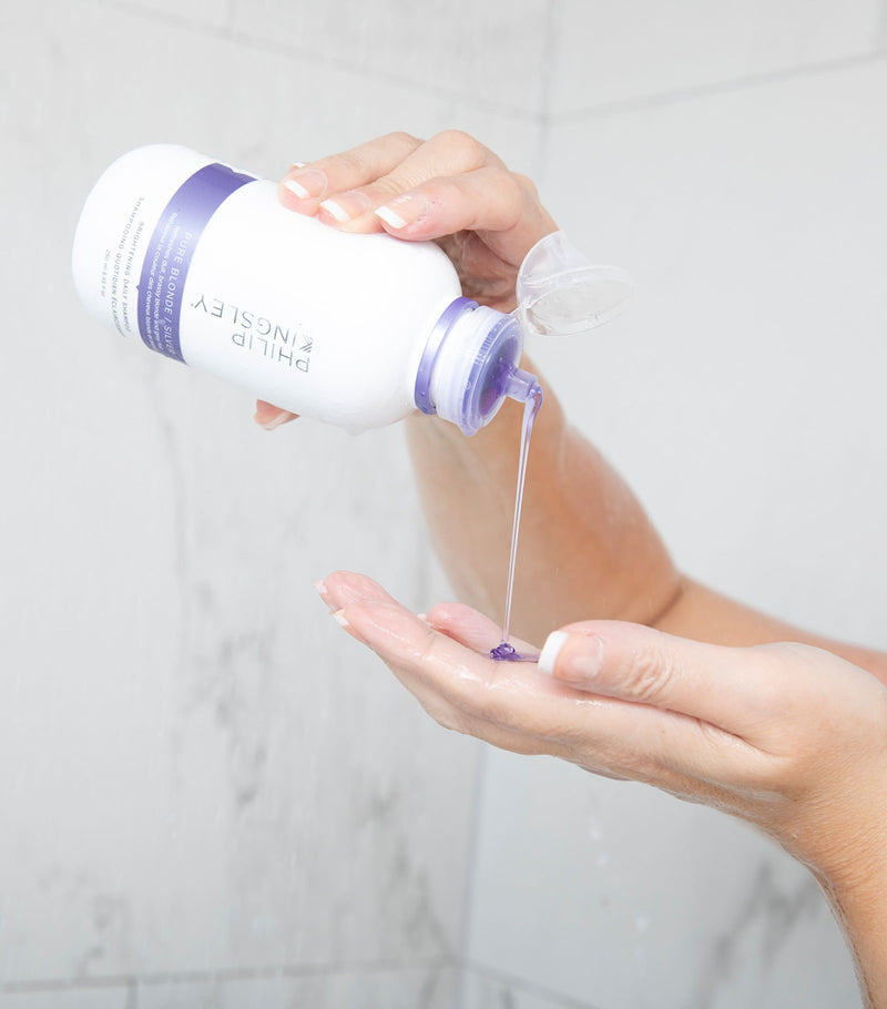 Philip Kingsley Pure Blonde Silver Shampoo and Conditioner Duo, imported from the UK