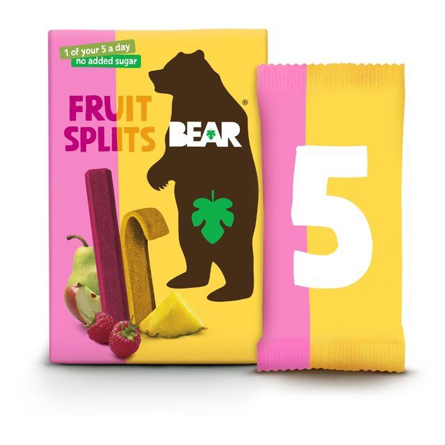BEAR Fruit Splits Raspberry & Pineapple   5 x 20g - McGrocer