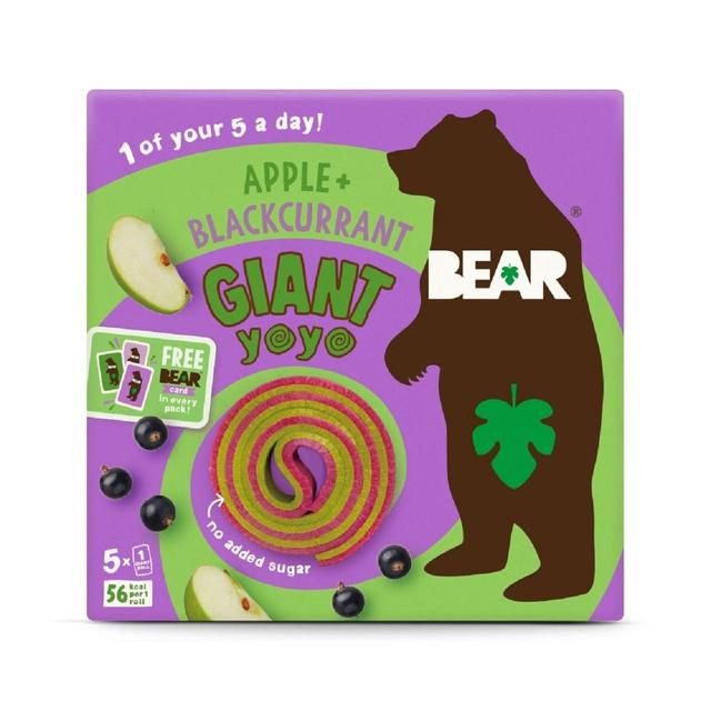 BEAR GIANT Fruit Yoyos Apple & Blackcurrant Multipack 5 x 20g - McGrocer