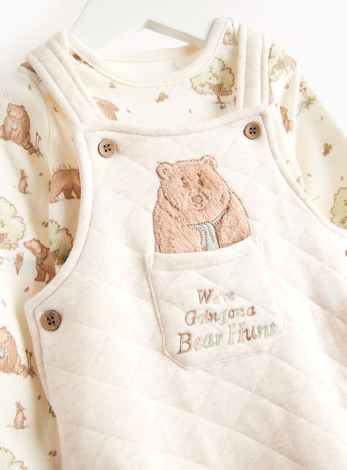 Bear Hunt Dungaree's & Bodysuit Set 12-18 months - McGrocer