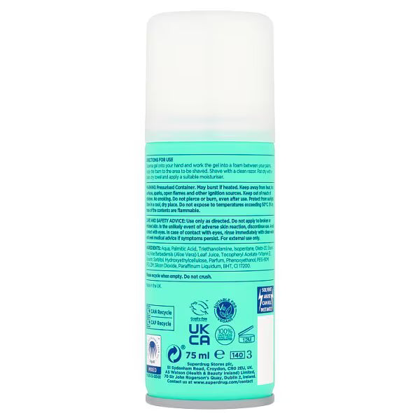 Superdrug rasp and pom shave gel 75ml (British brand)