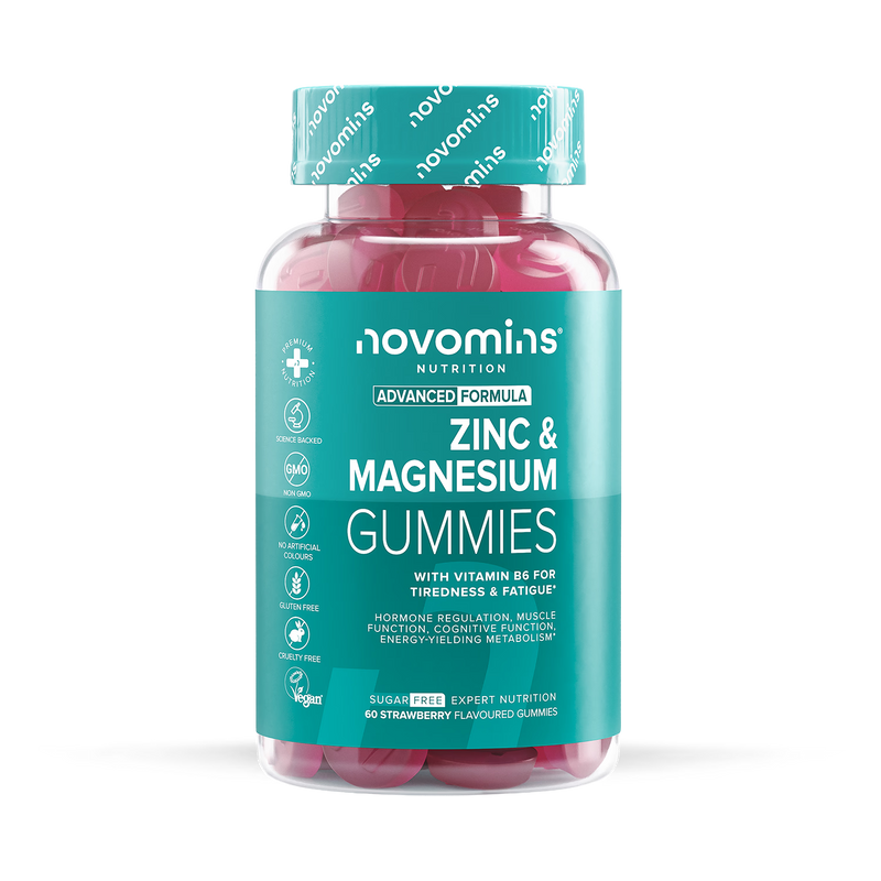 Novomins Zinc Magnesium B6 Strawberry Gummies 60 Count imported from the UK