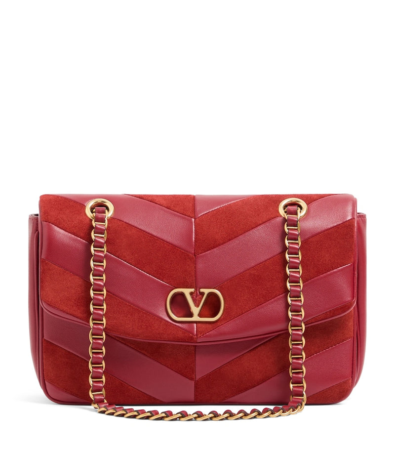 Valentino Garavani lambskin chevron Djuna shoulder bag, UK version