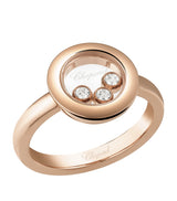 Harrods Chopard Rose Gold and Diamond Happy Diamonds Icons Ring- Buy online at McGrocer