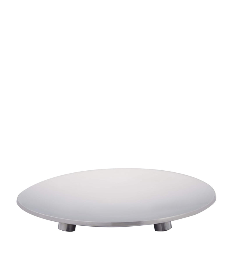 Zodiac round solid brass chrome-plated soap dish (British brand)