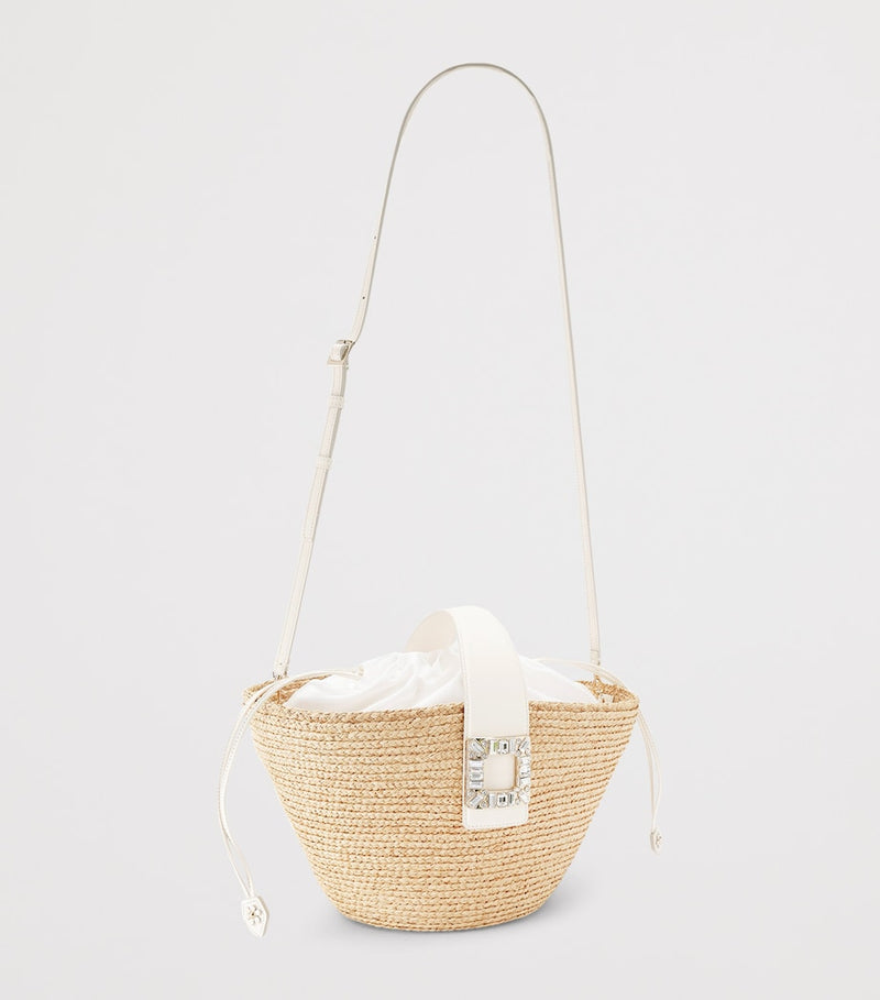 Roger Vivier Viv' Skate raffia shopper bag H15xW36xD13cm - British product