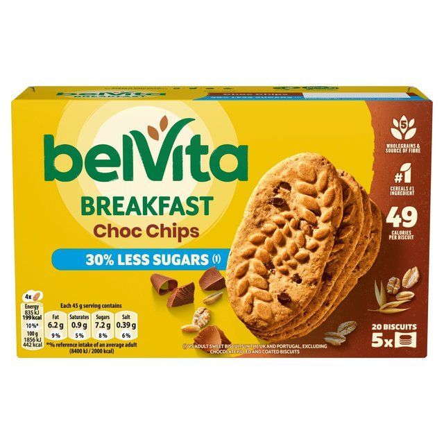 Belvita 30% Less Sugar Chocolate Chips Breakfast Biscuits 5 per pack - McGrocer