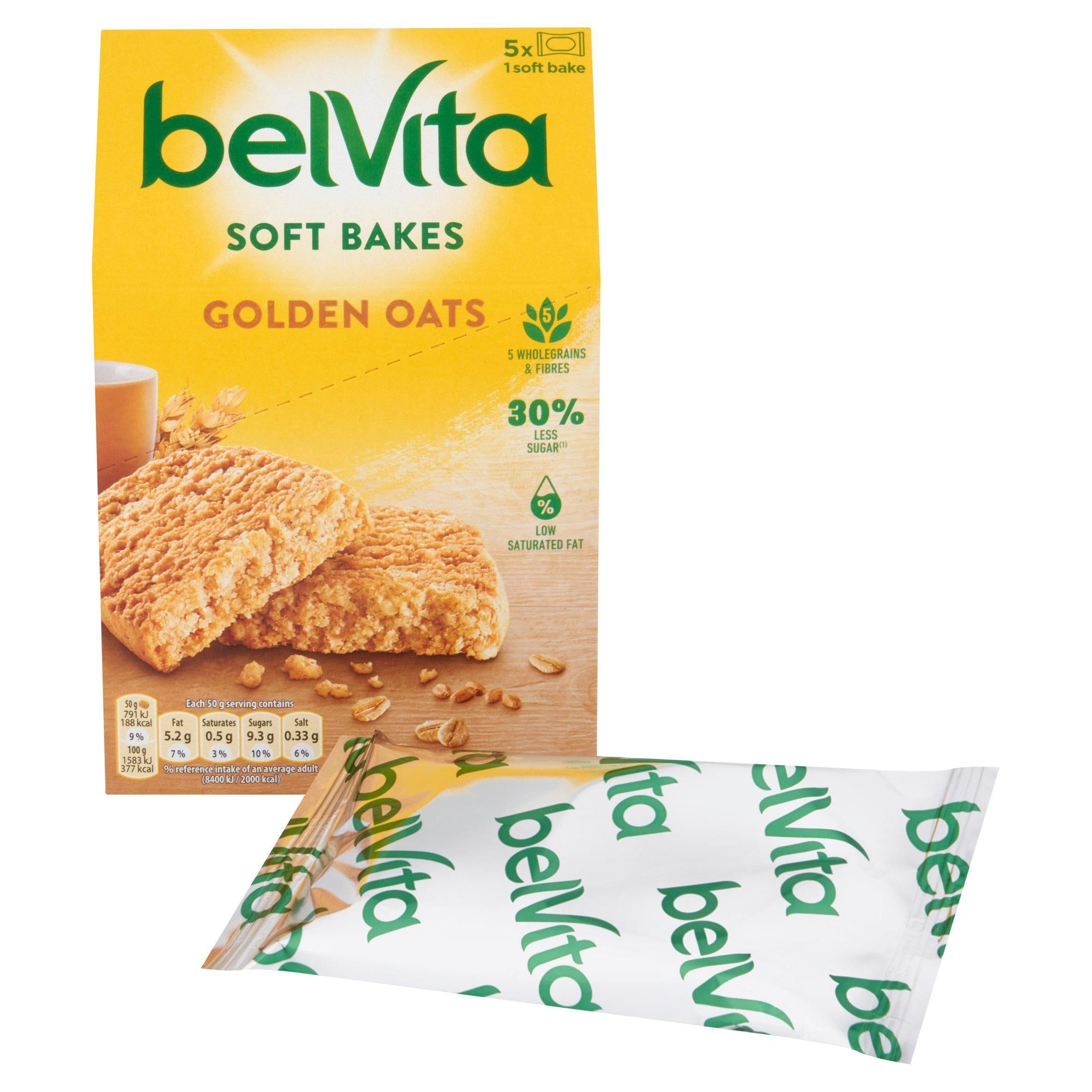 Belvita Breakfast Soft Bakes Golden Oats Pack x5 250g - McGrocer