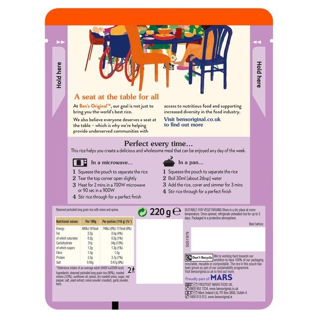 Ben's Original Indian Onion Bhaji Microwave Rice   220g - McGrocer