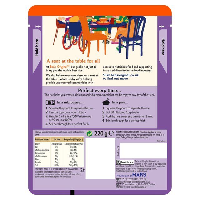 Ben's Original Pilau Microwave Rice   220g - McGrocer