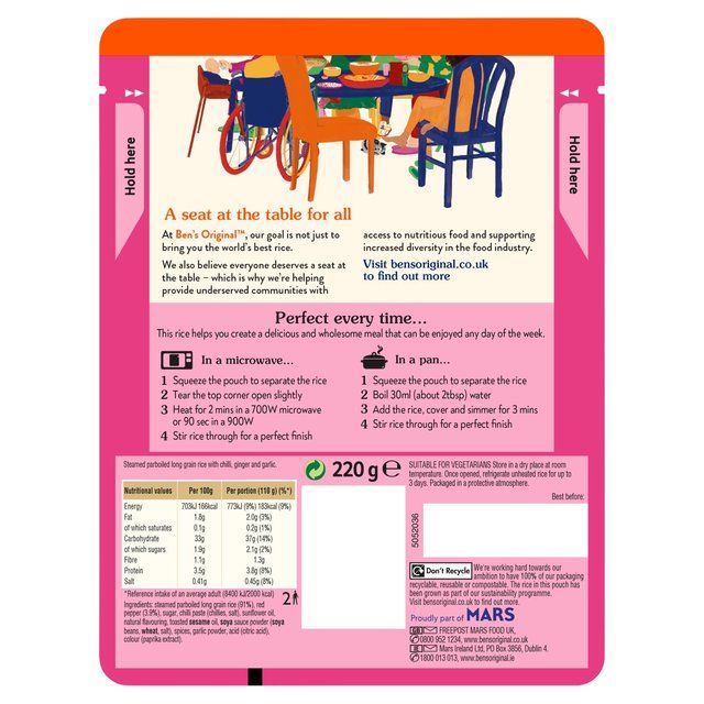 Ben's Original Thai Sweet Chilli Microwave Rice   220g - McGrocer