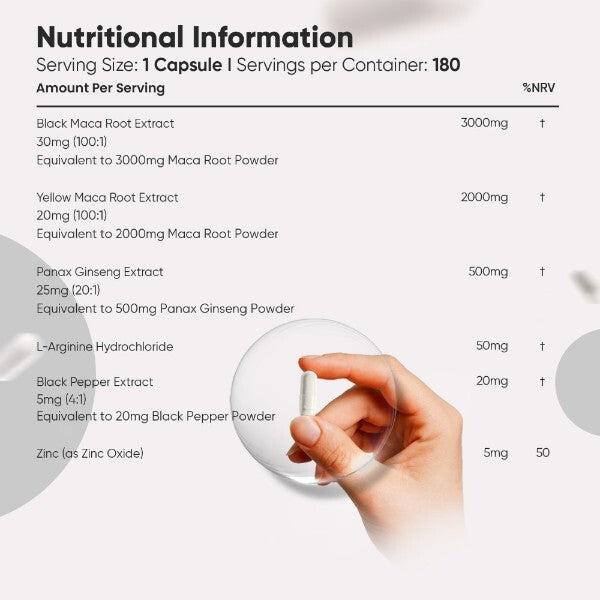 WeightWorld Maca Root Capsules 5550mg 180 capsules - British product