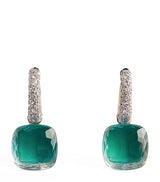 Harrods Pomellato Nudo Classic Drop Earrings with Blue Topaz, Agate and Diamonds- Buy online at McGrocer