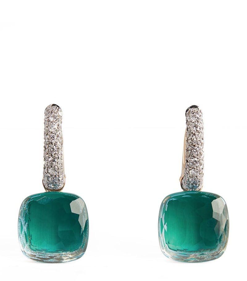 Pomellato Nudo drop earrings blue topaz agate diamonds, UK version