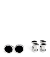 Harrods Tateossian Thompson Black Agate Cufflinks and Studs Set- Buy online at McGrocer