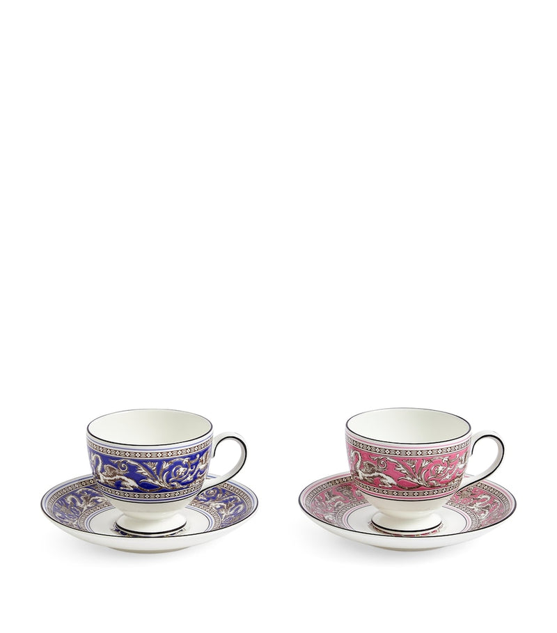 Wedgwood Florentine teacup and saucer set of 2 (British brand)