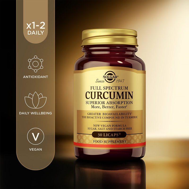 Solgar Full Spectrum Curcumin softgel capsules 30ct (British brand)