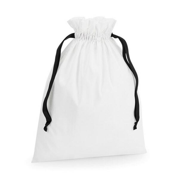 Westford Mill Cotton Drawstring Gift Bag (22cm x 15cm) GOODS Superdrug Soft White/Black