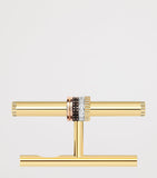 Boucheron Quatre Classique double-finger ring with diamonds and three gold tones (British brand)