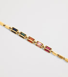 Suzanne Kalan rainbow sapphire rose gold bracelet, imported from the UK