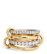 Harrods Spinelli Kilcollin Mixed Gold and Diamond Halley Ring- Buy online at McGrocer