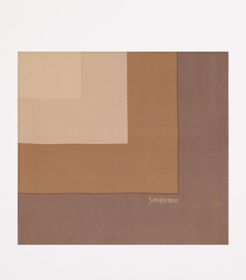 Saint Laurent geometric print silk scarf 90cm, imported from the UK