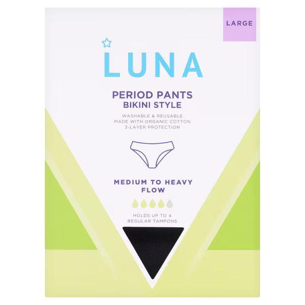 Luna Period Pants Large reusable organic cotton clothing , UK version