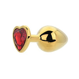 Loving Joy Toosh heart shaped butt plug gold red stone medium - British product