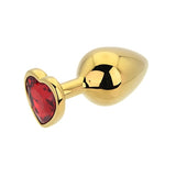 Loving Joy Toosh heart shaped butt plug gold red stone medium - British product