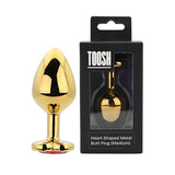 Loving Joy Toosh heart shaped butt plug gold red stone medium - British product