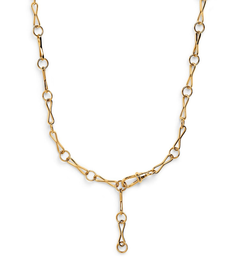 Azlee yellow gold chain necklace large motif, imported from the UK