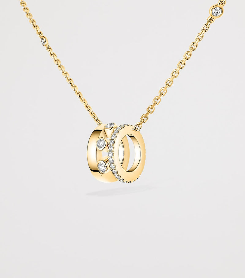 Messika Move Romane yellow gold diamond necklace 0.31ct, imported from the UK
