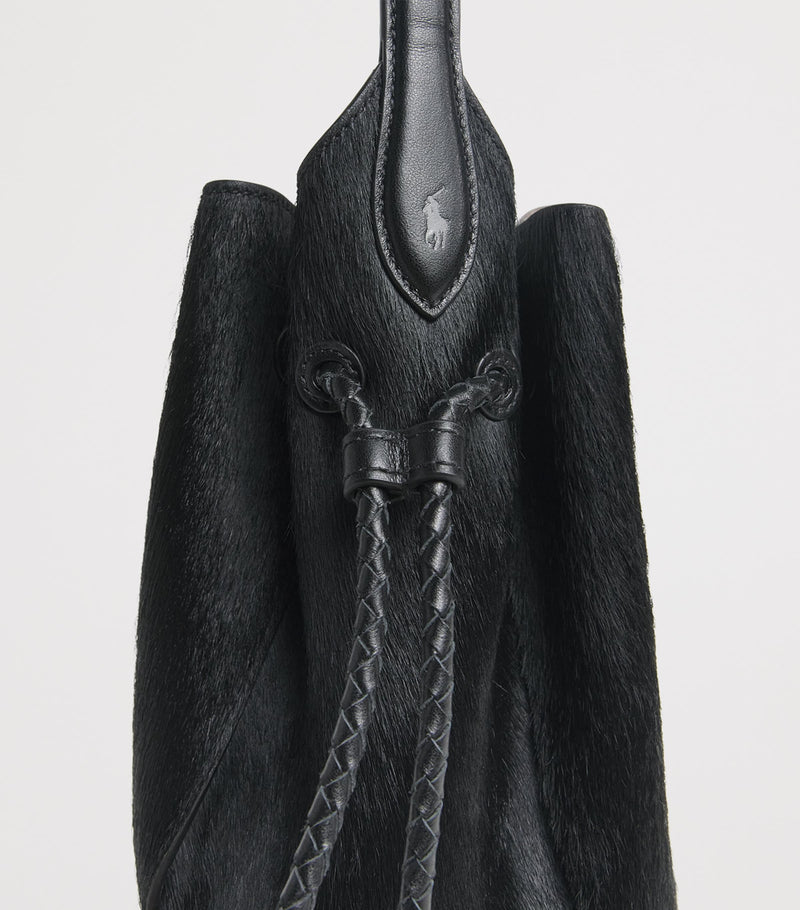 Polo Ralph Lauren small calf hair cross-body bucket bag (British brand)