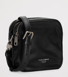 Dolce&Gabbana patent leather cross-body bag with silver-tone hardware - British product