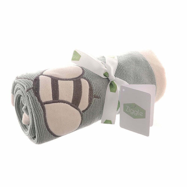 Ziggle baby blanket sage green bumble bee 100cm x 75cm (British brand)