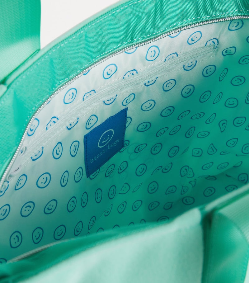 Becco Bags felt tote bag with interchangeable patches, imported from the UK
