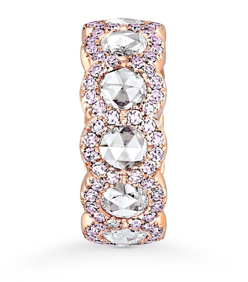David Morris rose gold pink diamond eternity ring (British brand)