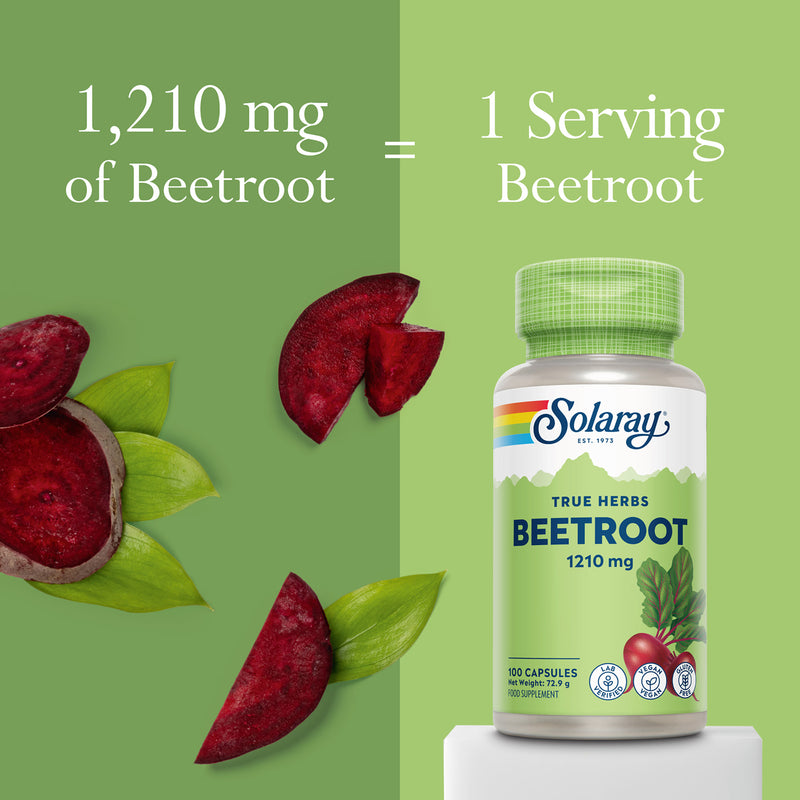 Solaray beetroot vegan capsules 100 capsules (British brand)