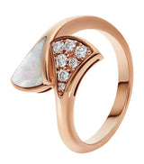 Harrods Bvlgari Divas' Dream 18K Rose Gold Diamond Mother-of-Pearl Ring- Buy online at McGrocer