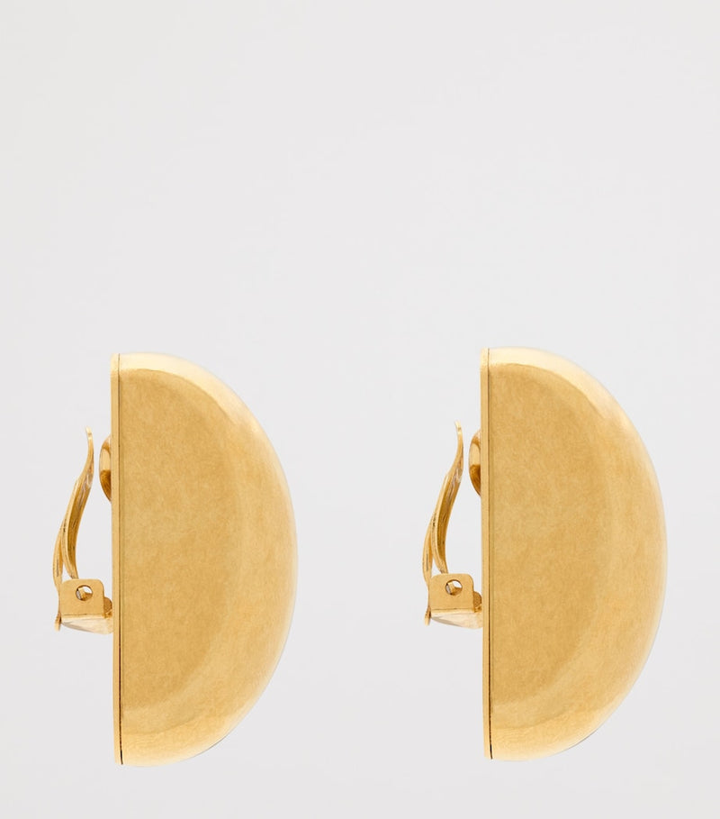 Saint Laurent double domed clip-on earrings gold-tone (British brand)